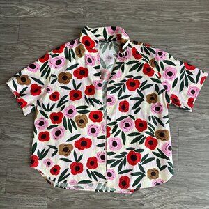 Marimekko x Uniqlo Floral Button Down Shirt Size M